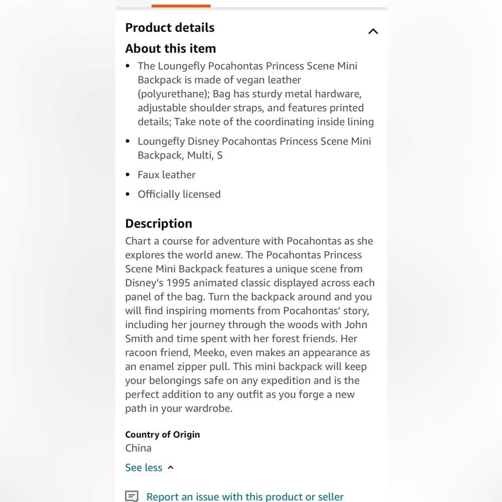 Disney Loungefly Pocohantas measure approximately 9 x 10 inches 4.5 inches deep - Picture 8 of 8